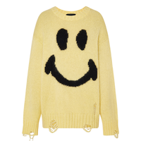 MO&Co.【SMILEY联名】毛衣2025冬含趣味笑脸马海毛破洞MBE4SWT038 浅黄色 L /170