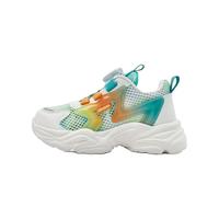 Kappa Kids卡帕童鞋儿童运动鞋男童旋转纽扣鞋夏季透气网面轻便跑步鞋女 白/彩 26 /内长17.5cm适合脚长16.5cm 26码/内长17.5cm适合脚长16.5cm