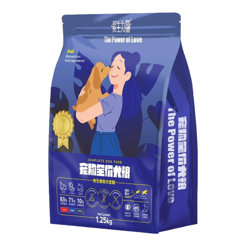 爱生力量柯基肉松狗粮幼犬成犬增肥防掉毛宠物狗狗老年小型营养犬粮 【实发8袋 共20斤】柯基肉松粮