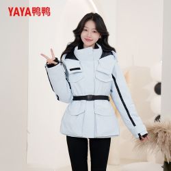 YAYA 鸭鸭羽绒服 鸭鸭时尚新款百搭女休闲冬季保暖短款薄款羽绒服女YE4B621773W