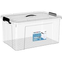 SPACEXPERT 空间专家 近直角手提高透塑料收纳箱 90L单只 衣物整理箱储物箱搬家箱