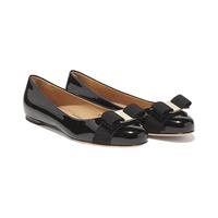 Salvatore Ferragamo菲拉格慕女士平底鞋黑色亮面牛皮