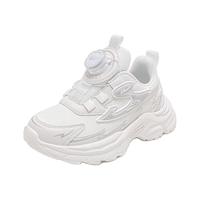 回力童鞋时尚儿童运动鞋2024春秋透气男女童软底跑步鞋小白鞋 白色 31码 内长约20.08cm