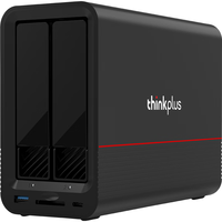 ThinkPlus联想 硬盘柜硬盘盒双盘位 适用Macmini/NAS扩展存储 2.5/3.5 SATA串口机械固态硬盘盒