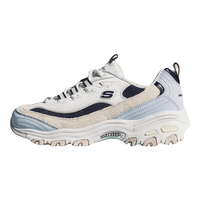 SKECHERS 斯凯奇 奶茶熊丨秋冬男鞋海盐熊猫鞋撞色休闲运动老爹鞋官网 男款-自然色/海军蓝色/NTNV 41.5