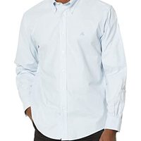 Brooks Brothers 布克兄弟 男士 免烫 弹力牛津 运动衬衫 长袖 纯色 蓝色色 小号
