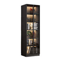 家惠优选轻奢书柜带玻璃门书架落地简约现代客厅书橱展示柜子双门600长 双门60cm长(含安装)
