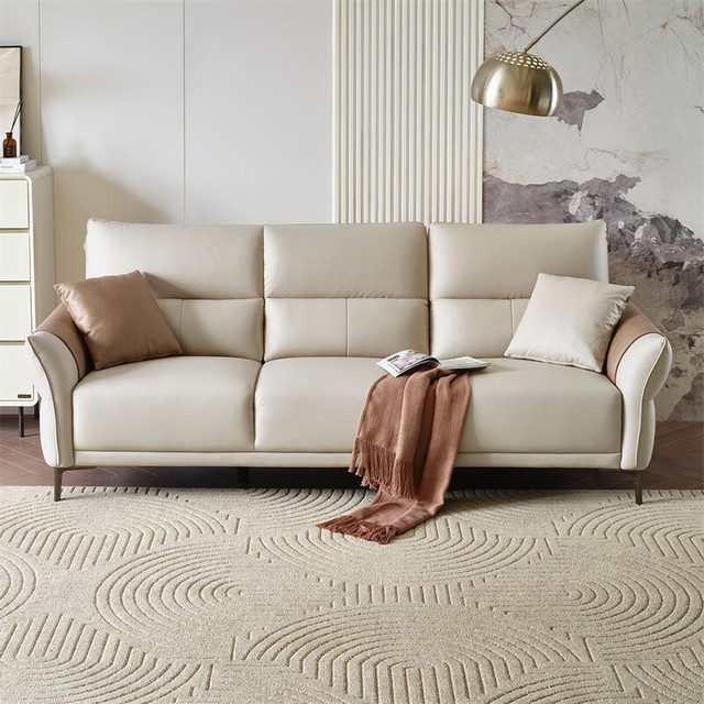 全友 家居 科技布艺沙发客厅小户型现代简约奶油风落地茶几组合套装