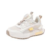 回力童鞋透气儿童网面运动鞋2024春季女童软底跑步鞋男童休闲鞋 米色 28码内长约18.5cm