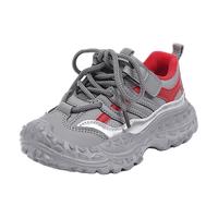 温小影儿童帅气中大童运动鞋2025春夏单里男童跑步鞋女童轮胎休闲鞋 黑白 28 内长17.7cm