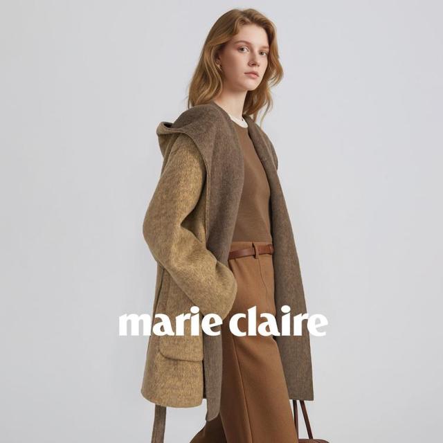 嘉人 Marie Claire 午后爵士 双面异色羊毛毛呢大衣