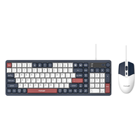 方正有线键盘鼠标套装机械手感游戏电竞办公低音键盘舒适手感一体机台式电脑笔记本通用 KM650【深蓝】