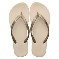 LURAD 人字拖女平跟耐磨夹脚海边沙滩拖鞋 米色 37/38