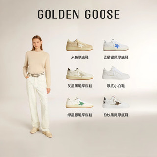 GOLDEN GOOSE女款Ball Star2厚底增高板鞋GGDB 灰星黑尾男款 40