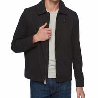 Tommy Hilfiger 汤米·希尔费格 适合成人 男性 棉质轻薄外套 轻薄 Tommy Hilfiger Men's Lightweight Zip-up Microtwill Golf Jacket (Standard and Big & Tall Sizes) Black Small