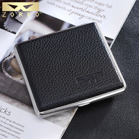 佐罗 zorro 真皮烟盒 20支装 男士便携 头层牛皮 硬壳烟盒 黑色 送男友礼物