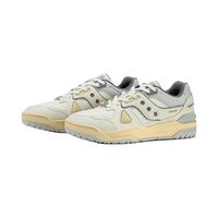 Saucony索康尼CROSS 90prm板鞋冬季保暖真皮牛皮休闲鞋运动鞋子男 米灰19 42