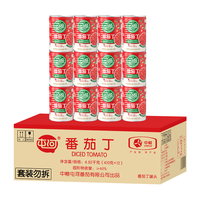 屯河番茄丁410g*12 0添加剂新疆内蒙古番茄酱西红柿块罐头25年8月新货