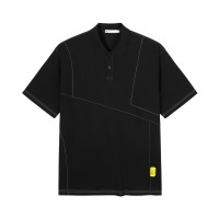 gxgjeans 夏季短袖POLO衫潮流明线街头风休闲宽松 黑色