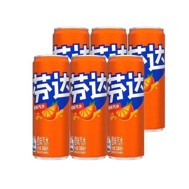 Coca-Cola 可口可乐 芬达橙味汽水碳酸饮料330ml*6罐