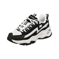 SKECHERS 斯凯奇 男女闪电熊猫鞋拼接运动休闲鞋厚底老爹鞋237225/149491 男款/黑色/白色/237225-BKW 42