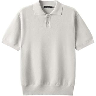 gxgjeans 超值清仓 美式毛织肌理简约短袖翻领POLO衫 杏色