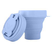 YOUNGTIME 有时光 旅行折叠杯耐高温硅胶便携刷牙漱口杯伸缩杯压缩杯户外用品 蓝色