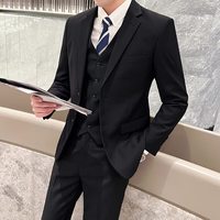 TUCANO啄木鸟西装套装男新郎伴郎结婚商务职业正装修身黑色休闲西服外套 黑色 单件上衣 5XL 180-19斤