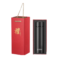 富光悠乐真空便携保温杯商务男女户外商用直身杯中式泡茶杯 黑色 500ml