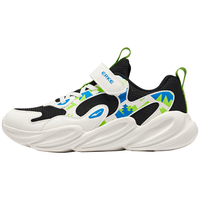 鸿星尔克儿童鞋男童女童25春季密网中大童中性休闲运动鞋丨川行3 正黑/微晶白 37