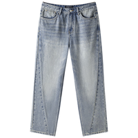 gxgjeans 【限时五折】 美式复古水洗宽松牛仔裤 浅蓝色
