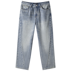gxgjeans 【限时五折】 美式复古水洗宽松牛仔裤 浅蓝色