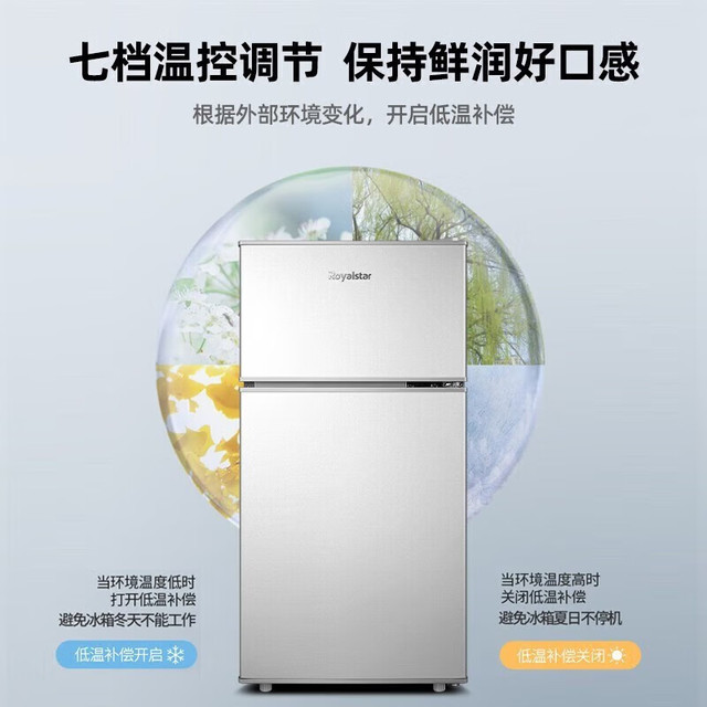 移动端、京东百亿补贴：荣事达 迷你冰箱小 租房用小型双门电冰箱家用宿舍冷冻冷藏节能 30A116