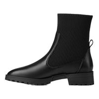 Clarks Kay系列女士秋冬英伦弹力厚底拼接中筒休闲袜靴 黑色 261807044 35.5