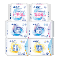 ABC 超薄触感 卫生巾  6包72片