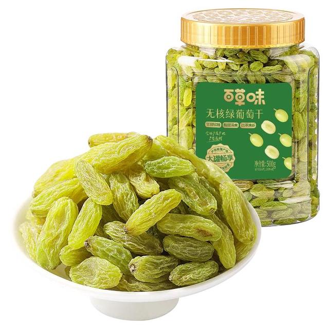 百草味 无核绿葡萄干 500g