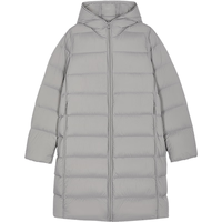 /江南布衣25冬羽绒服长款H型连帽柔软5P0C10010 050/暖灰 M
