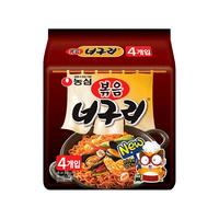 NONGSHIM 农心 韩国进口小浣熊辣味乌冬炒面 拌面速食休闲零食四连包137g*4包