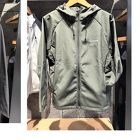 阿珂姆软壳衣休闲夹克连帽防风防泼水加绒保暖男外套 橄榄绿 M