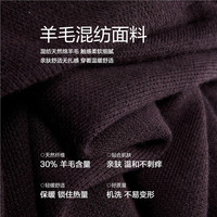 佐丹奴 【韩国同款】针织衫男装秋冬羊毛混纺圆领针织毛衣01054923 04深棕 M