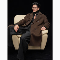 伯爵卓尔全羊毛双面呢大衣男士中长款石墨烯鹅绒内胆通勤外套2025冬季 暴雨灰 【常规版-无内胆】 3XL (190)