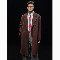 伯爵卓尔全羊毛双面呢大衣男士中长款石墨烯鹅绒内胆通勤外套2025冬季 可可棕 【可拆卸-石墨烯长袖鹅绒内胆】 3XL (190)