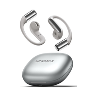 UPROMIX 2026新款丨100%好评 骨传导蓝牙耳机 挂耳式超长续航运动耳机  皓月银