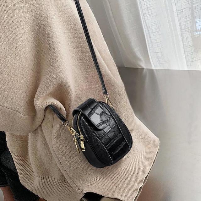 凯撒 KAISER 头层牛皮手机包小包包休闲单肩包女式斜挎包女包