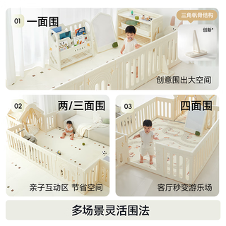 曼龙星桥简易游戏围栏宝宝防护栏客厅爬爬垫婴儿童地上爬行垫室内 【可围一面】1门+5中片+2小片+4加固器