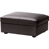 宜家（IKEA）KIVIK奇维三人真皮沙发头层牛皮欧式简约时尚客厅家居 深褐色脚凳