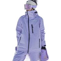 酷峰（kufun）2023滑雪服男女套装户外防水单双板保暖工装户外款雪服 极光紫上衣 S