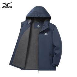 Mizuno 美津浓 户外夹克男连帽梭织印花透气情侣锋衣外套上衣