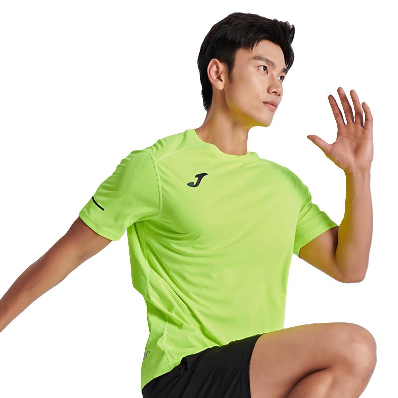  Joma/荷马 冰丝冰感速干 男士短袖T恤  荧光绿 XL