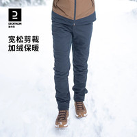 迪卡侬（DECATHLON）保暖抓绒户外徒步软壳裤男加厚加绒防风裤防风防泼水 NH100 碳灰色 44